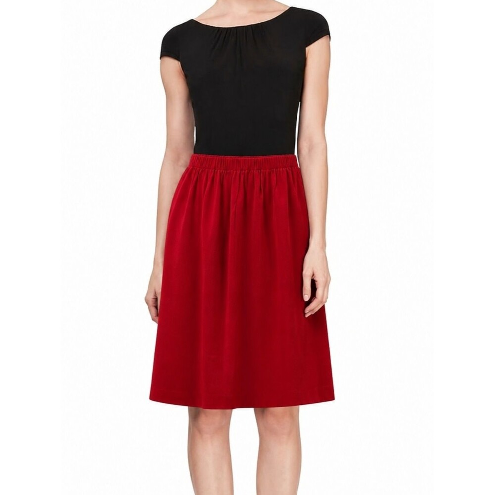 S.L. Fashions Women’s Size 16 Red Pull-On Midi Skirt Elastic Waist